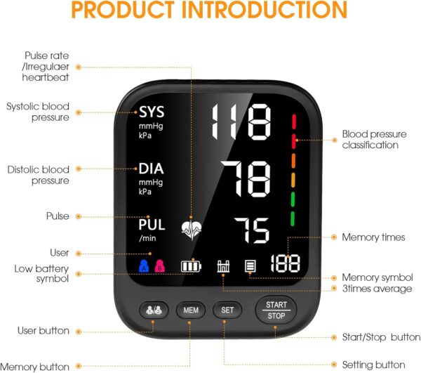 Blood Pressure Machine, Automatic Upper Arm Blood Pressure Monitor