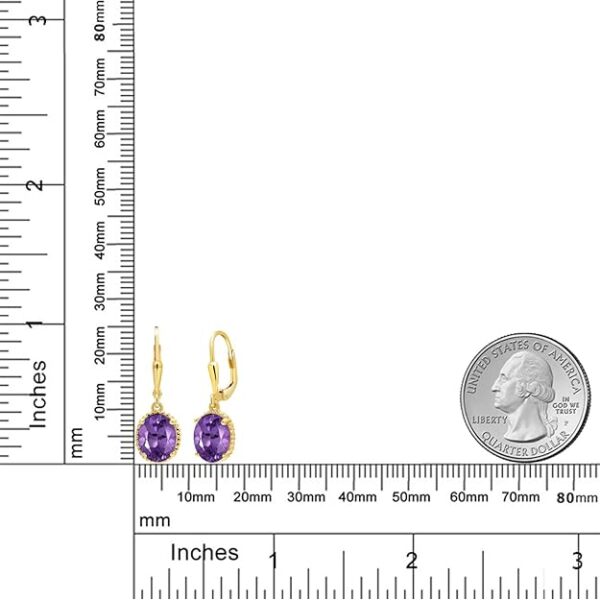 Oval Gemstone Birthstone Leverback Drop Dangle Earrings For Women
