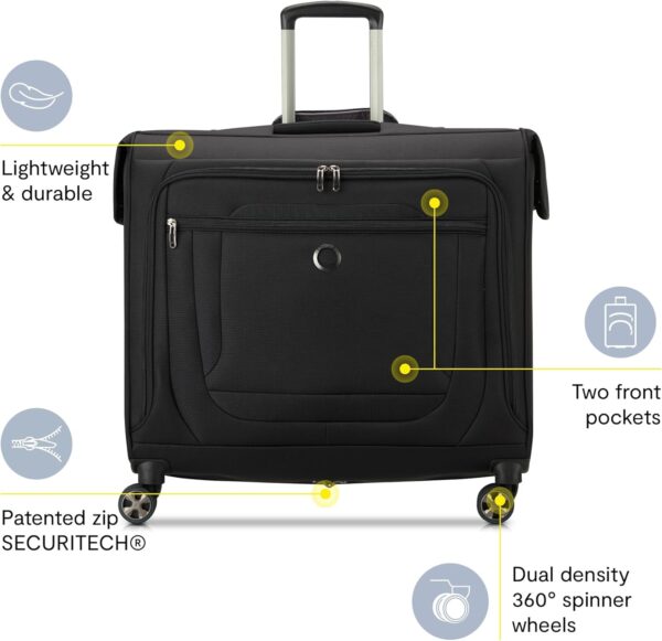 DELSEY PARIS Helium DLX Garment Bag with Spinner Wheels, Black