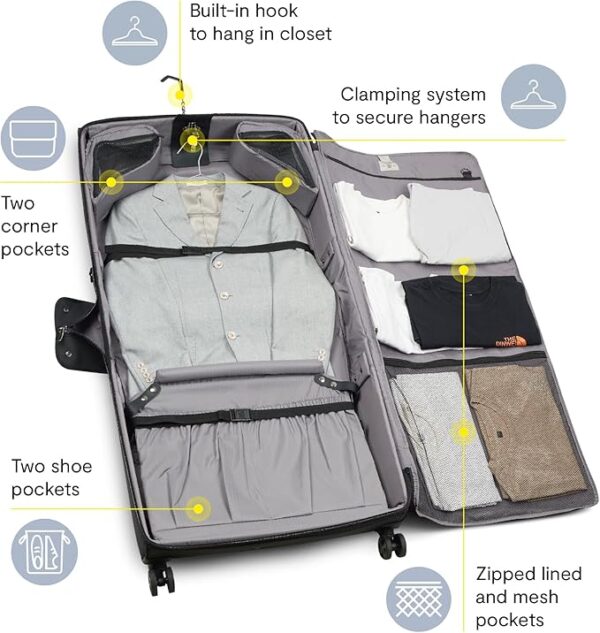 DELSEY PARIS Helium DLX Garment Bag with Spinner Wheels, Black