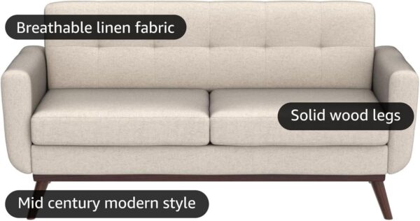 Kingfun 65.3" W Loveseat Sofa, Mid Century Modern Decor Love Seat Couches for Living Room