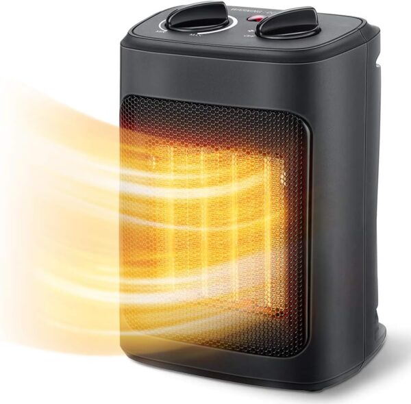 Space Heater, 1500W Electric Heaters Indoor Portable with Thermostat and Fan Modes for Bedroom