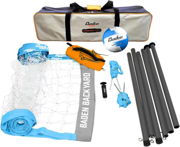 Baden Volleyball Net Set, Volleyball Bag, Adjustable Poles, & Outdoor Activities for Men, Women & Kids