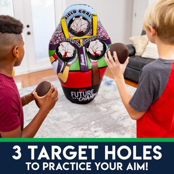 Franklin Sports Kids Football Target Toss Game - Inflatable Football Throwing Target Toy with Soft Mini Footballs