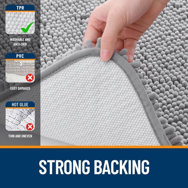 Rubber Backing Quick Dry, Machine Washable Bath Mats for Bathroom Floor