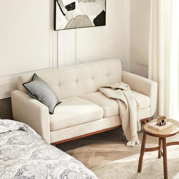 Kingfun 65.3" W Loveseat Sofa, Mid Century Modern Decor Love Seat Couches for Living Room
