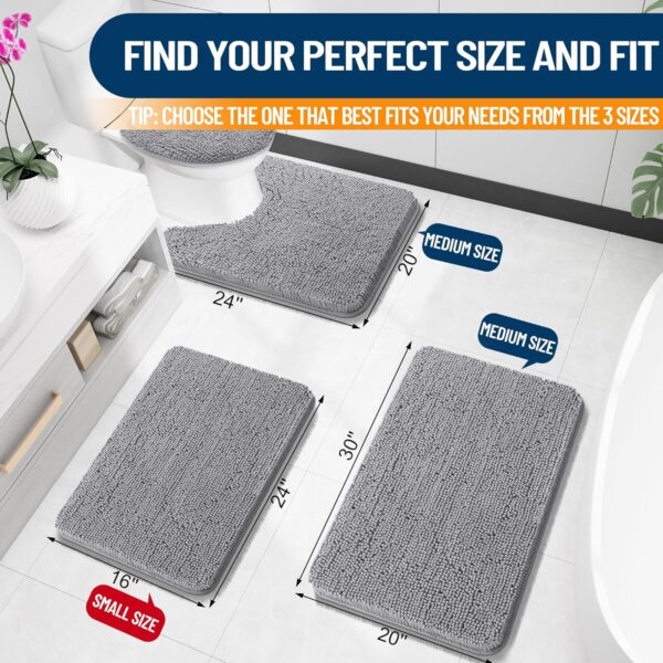 Rubber Backing Quick Dry, Machine Washable Bath Mats for Bathroom Floor