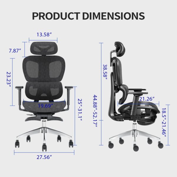 Ergonomic Mesh Office Chair with 3D Adjustable Armrest,High Back Desk Computer Chair
