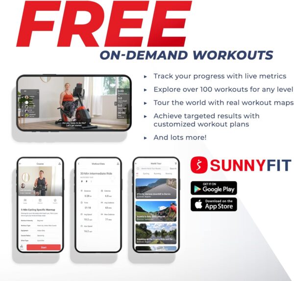 Sunny Health & Fitness Elite Recumbent Cross Trainer & Elliptical Machine with Arm Exercisers for Home Arm/Leg Training