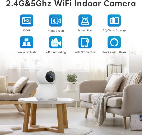 NoahTec Indoor Camera,1080P Pet Camera Baby Monitor, Cameras for Home Security Indoor with Phone App