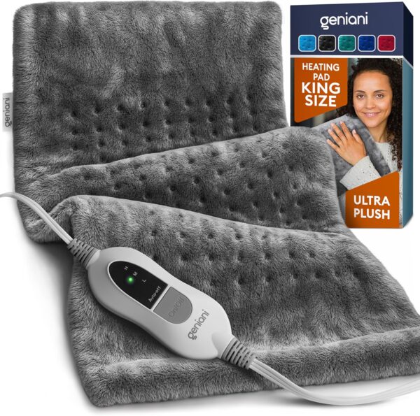GENIANI Large Electric Heating Pad for Back Pain & Cramps Relief,Heat Pad for Neck & Shoulder
