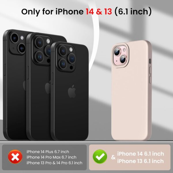 OuXul for iPhone 14 Case, iPhone 13 Case Shockproof Liquid Silicone Protective Phone Case with Soft Anti-Scratch