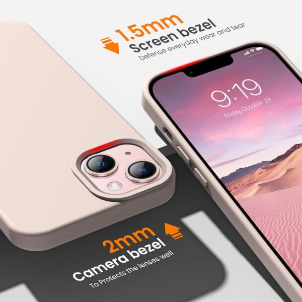 OuXul for iPhone 14 Case, iPhone 13 Case Shockproof Liquid Silicone Protective Phone Case with Soft Anti-Scratch
