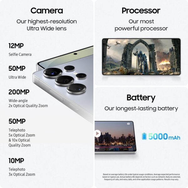 SAMSUNG Galaxy S25 Ultra Cell Phone, 512GB,AI Smartphone, Unlocked Android, AI Camera, Fast Processor, Long Battery Life, 2025