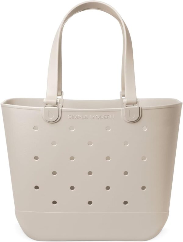 Simple Modern Extra-Large Beach Bag | Waterproof Getaway Rubber Tote with Zipper Pocket for Travel