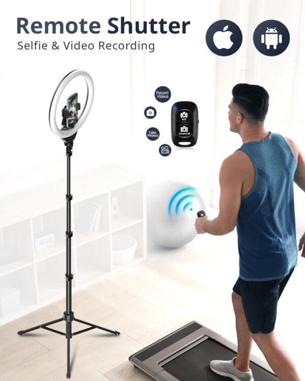 UBeesize 12'' Selfie Ring Light with 62’’ Tripod Stand for Video Recording, Live Streaming