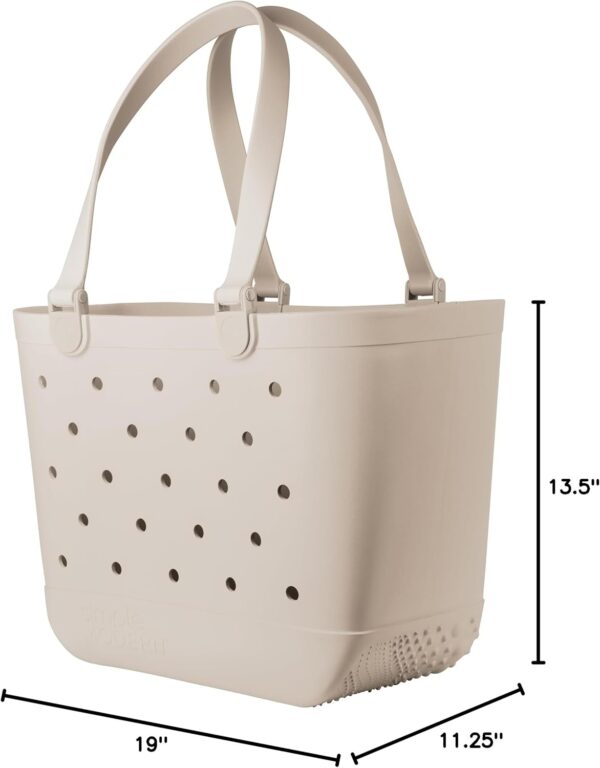 Simple Modern Extra-Large Beach Bag | Waterproof Getaway Rubber Tote with Zipper Pocket for Travel