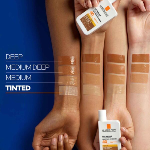 La Roche-Posay Anthelios Tinted Sunscreen SPF 40+, Broad Spectrum SPF + Antioxidants, Titanium Dioxide