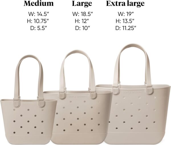 Simple Modern Extra-Large Beach Bag | Waterproof Getaway Rubber Tote with Zipper Pocket for Travel