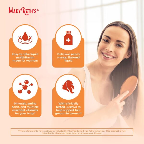 MaryRuth's Liquid Multivitamin + Hair Growth | Clinically Tested for Thicker Hair & Facial Wrinkles in Women