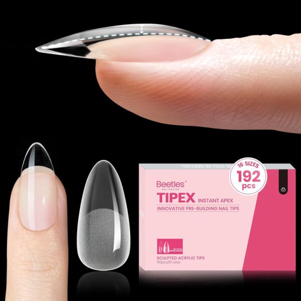 Beetles Tipex Instant Apex Nail Tips Almond Medium Acrylic Nail Tips