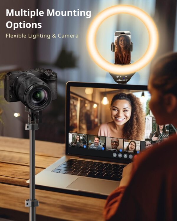 UBeesize 12'' Selfie Ring Light with 62’’ Tripod Stand for Video Recording, Live Streaming