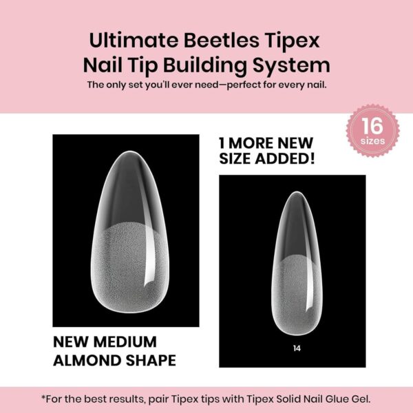 Beetles Tipex Instant Apex Nail Tips Almond Medium Acrylic Nail Tips