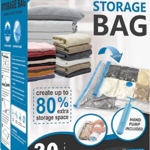 20 Pack Vacuum Storage Bags, Space Saver Bags (4 Jumbo/4 Large/4 Medium/4 Small/4 Roll)