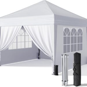 10x10 Pop Up Canopy with Sidewalls, Outdoor Instant Canopy Tent with Carry Bag for Commercial Events
