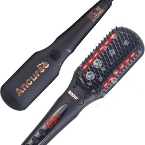 Newly Upgrade Ionic Hair Straightener Brush-Hot Comb Flat Iron for Frizz-Straightening Brush with Negative Ions