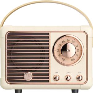 Retro Bluetooth Speaker,Wireless Vintage Small Speaker with Stereo Sound,Hands-free Call,400mA Battery,TF Card, Aux Line,Water