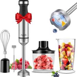 Immersion Blender 5 in 1 Handheld Blender 1500W, 20 Speed Mode&Turbo Boost, Heavy Duty Motor Electric Hand Blender with Chopper