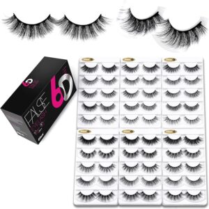 Eliace False Eyelashes Natural look Cat Eye Lashes Wispy Strips,6D Volume Mink lashes 30 Pairs 10 Mixed Styles Fake Eyelashes Pack