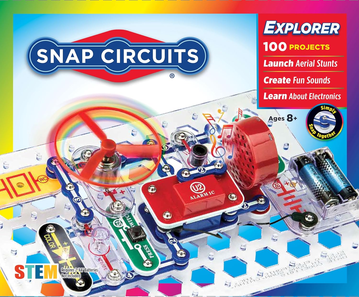 91Thy3Rmlcl._Ac_Sl1500_ Snap Circuits Jr. SC-100 Electronics Exploration Kit, Over 100 Projects, Full Color Project Manual, 28 Parts