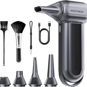 WOLFBOX MF100 Electric Air Duster-150000RPM Super Power Cordless Air Duster, Rechargeable Brushless Motor Durable Blower